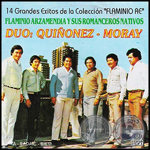 14 GRANDES ÉXITOS DE LA COLECCIÓN FLAMINIO RE - FLAMINIO ARZAMENDIA Y LOS ROMANCEROS NATIVOS - Año 1984